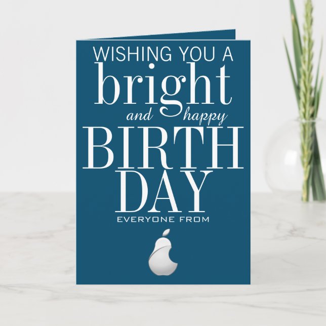 Ajouter votre logo Employé Carte d'anniversaire bl (Devant)