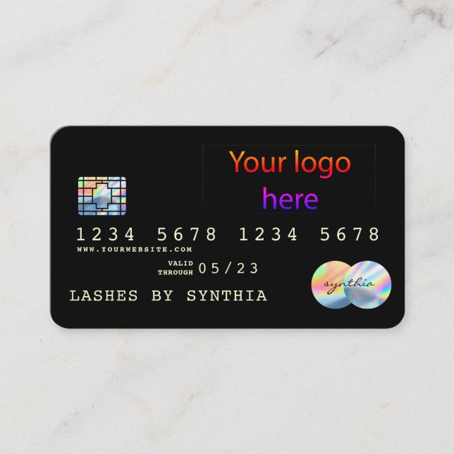 Ajouter Votre Logo Holographe Carte de crédit mode (Devant)