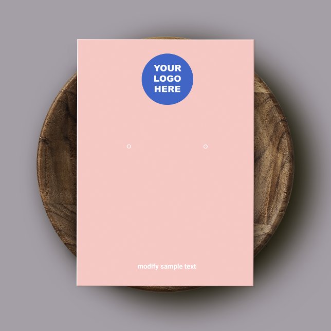 Ajouter Votre Logo Pink Peach Earring Display Card (Créateur téléchargé)