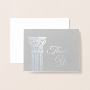 Ajouter Votre Logo Silver Foil Merci Cartes Pili
