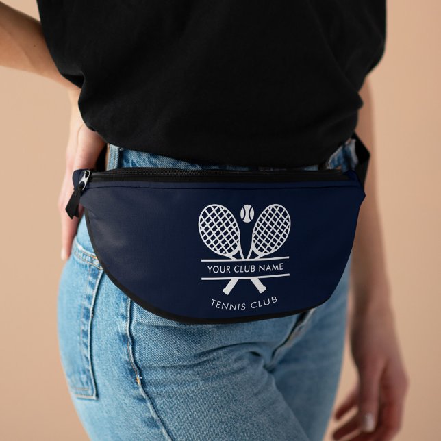 Ajouter Votre Nom Club Tennis Icônes Marine Bleu (Lawn Tennis Club Navy Blue Custom Fanny Pack)
