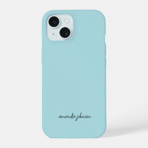 Ajouter Votre Nom Complet Monogramme Minimal Bleu 