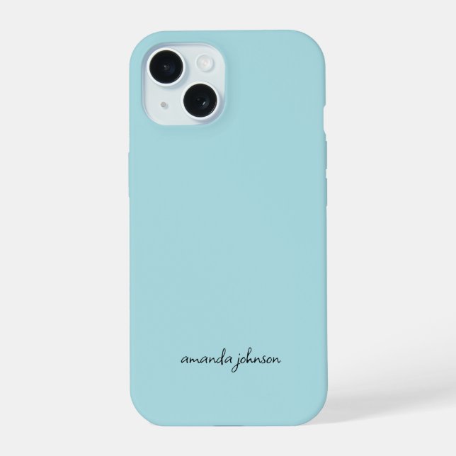 Ajouter Votre Nom Complet Monogramme Minimal Bleu  (Verso)