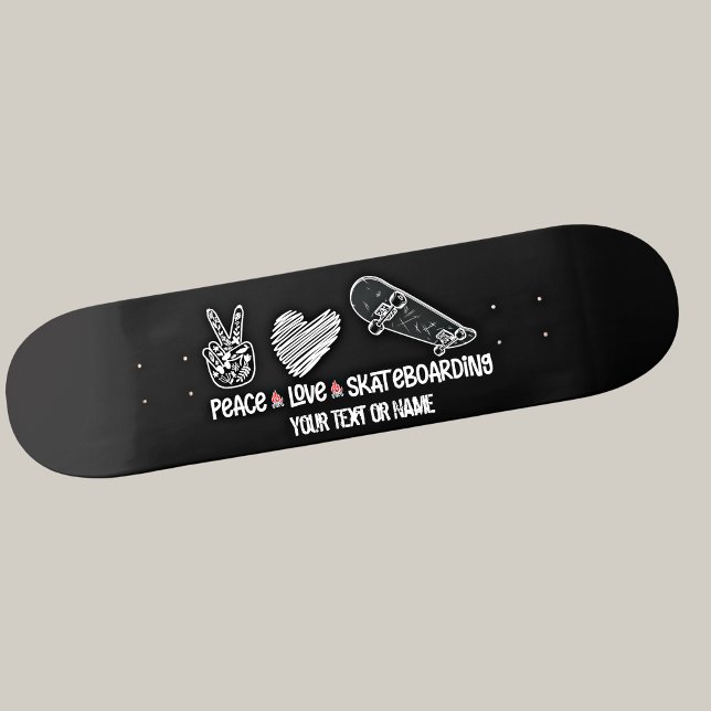 Ajouter Votre Nom De Texte, Peace Love Skateboard (Créateur téléchargé)