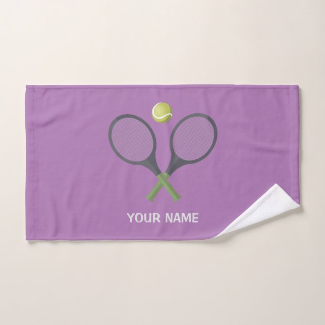 Ajouter Votre Nom Tennis Personnalisé Purple (Serviette à main)