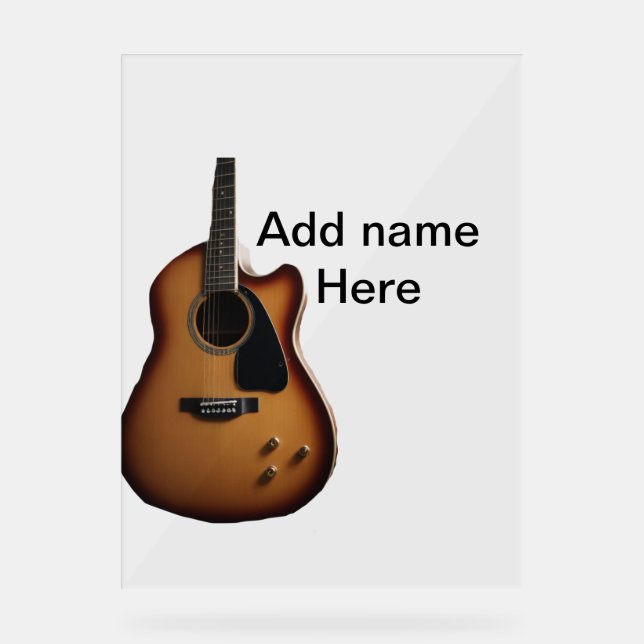 Ajouter votre nom texte brun acoustique guitare éd (Recto)