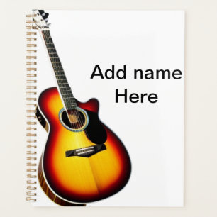 Ajouter votre nom texte brun acoustique guitare éd
