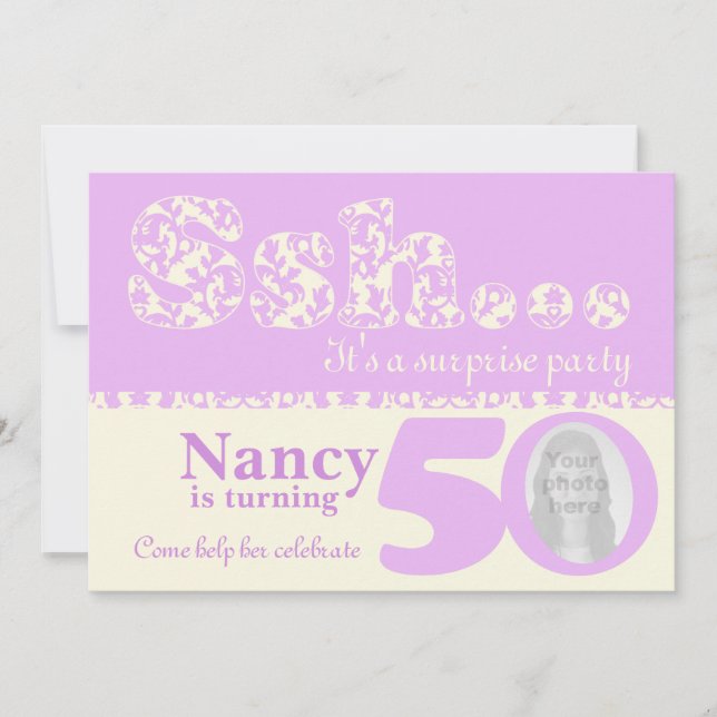 Ajouter votre photo ssh surprise invitation de 50e (Devant)