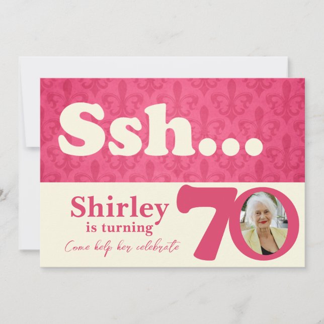 Ajouter votre photo ssh surprise invitation de 70e (Devant)