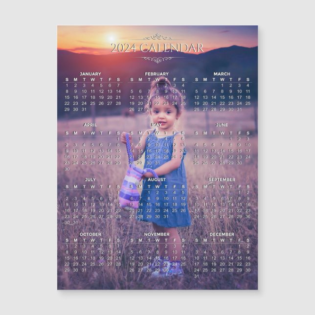 Ajouter Votre Propre Calendrier Photo 2024 | Carte (Devant)