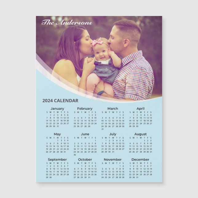 Ajouter Votre Propre Calendrier Photo 2024 | Carte (Devant)