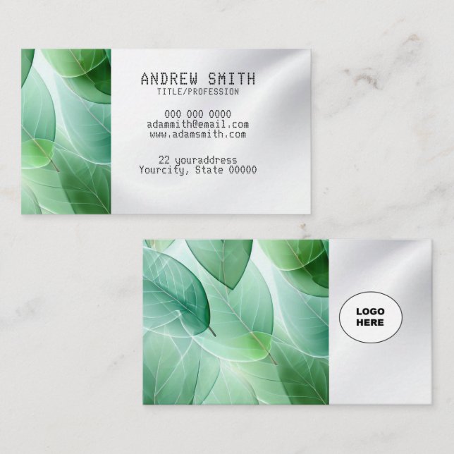 Ajouter votre propre image plantable Carte de visi (Devant / Derrière)