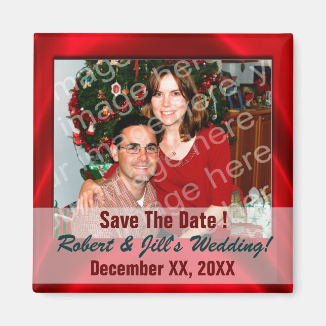 Ajouter Votre Propre Photo Magnet Réservez la date (Devant)