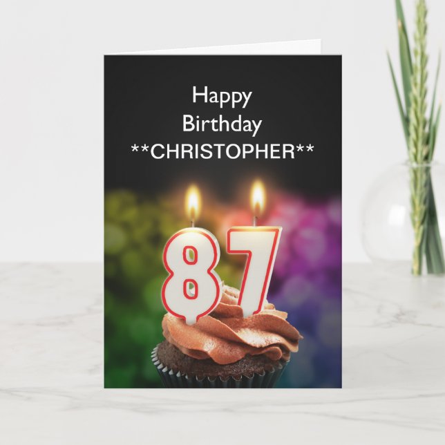 Ajoutez un nom à cette carte 87e anniversaire boug (Devant)