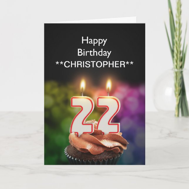 Ajoutez un nom à cette carte de 22e anniversaire b (Devant)