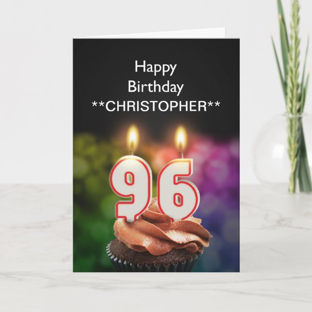 Ajoutez un nom à cette carte de 96e anniversaire b (Devant)