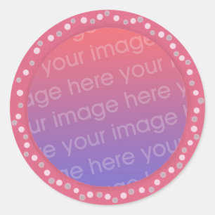Ajoutez vos autocollants photo, points roses cadre