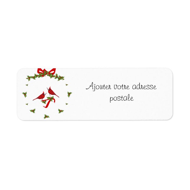 Ajoutez votre adresse à cette étiquette de Noël (Devant)