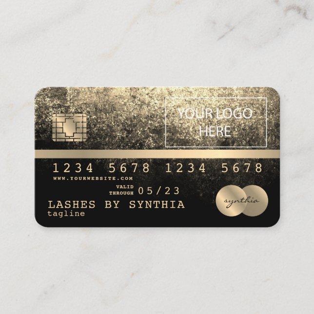 Ajoutez votre carte de crédit Logo Styled Gold et  (Devant)