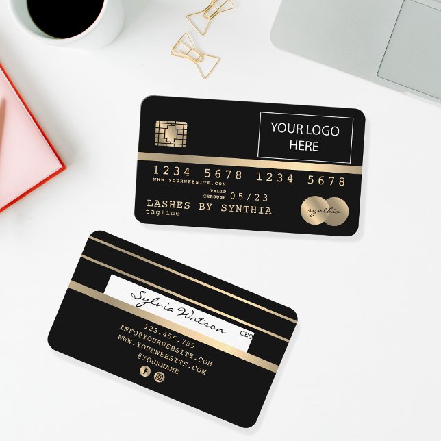 Ajoutez votre carte de crédit Logo Styled Gold et  (Créateur téléchargé)
