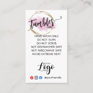 AJOUTEZ VOTRE LOGO CARTES DE SOINS TUMBLER vinyle