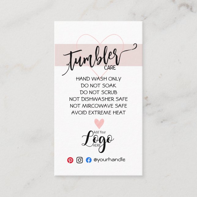 AJOUTEZ VOTRE LOGO CARTES DE SOINS TUMBLER vinyle  (Devant)