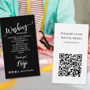 AJOUTEZ VOTRE LOGO instructions de lavage CARTES D