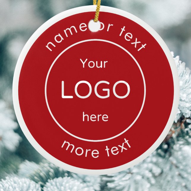 Ajoutez votre logo rouge Affaires Ornement de Noël (Créateur téléchargé)