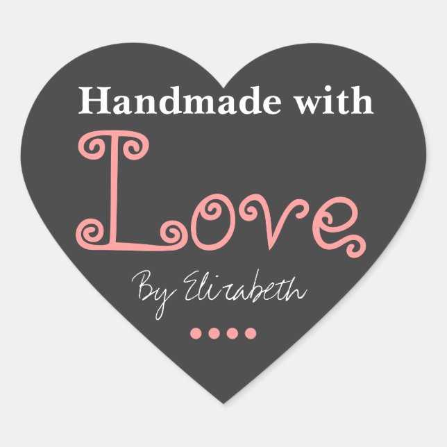 Ajoutez votre nom Fabriqué avec l'amour Sticker gr (Devant)