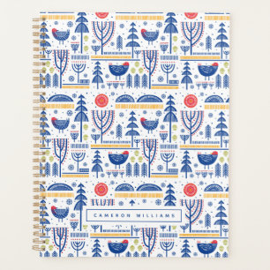 Ajoutez votre nom   Folk Art Winter Bird Motif