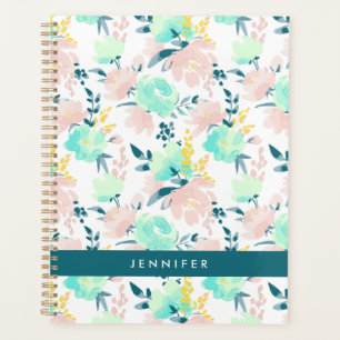 Ajoutez votre nom Motif d'aquarelle florale