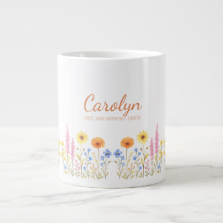 Ajoutez Votre Nom Mugs à Café, Jolies Fleurs Sauva