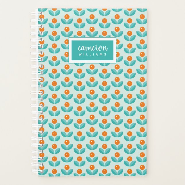 Ajoutez votre nom | Orange géométrique scandinave (Devant)
