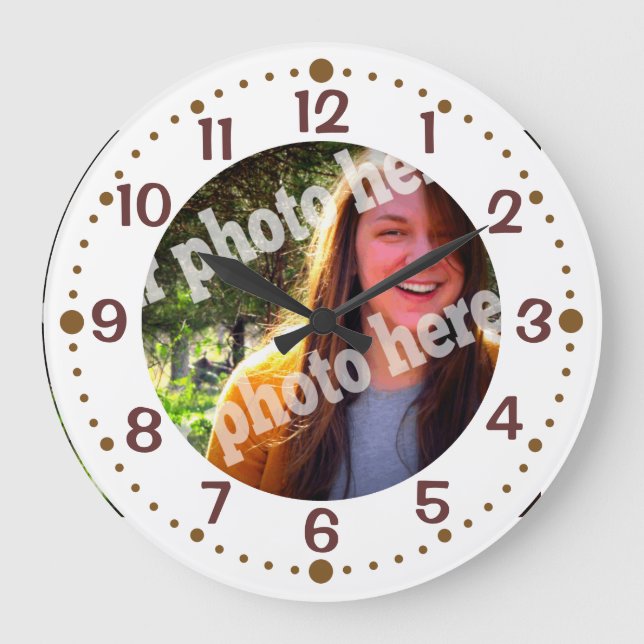 Ajoutez votre propre photo blanche horloge avec Mo (Recto)