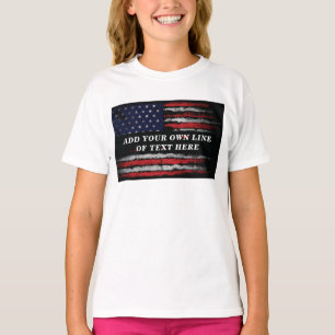 Ajoutez votre propre texte sur le T-Shirt drapeau 