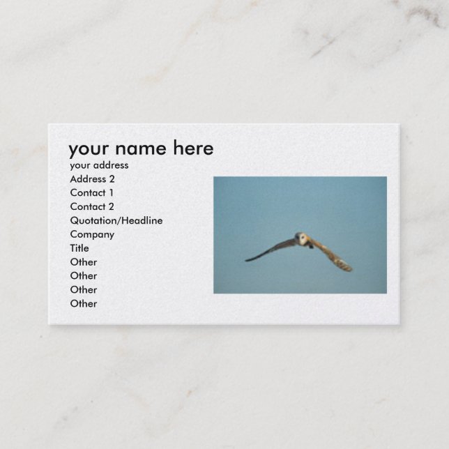 ajoutez-vous des cartes de visite d'information (Devant)