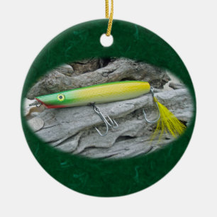 AJS Popper "Green Greenie" Saltwater Fishing Lure Ceramic Ornament