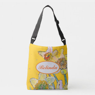 Ajustable Daffodique Yellow Spring floral Watercolor sac à 