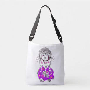 AJUSTABLE DESSIN AMUSANT VIEUX LADY MARGARET SHOULDER SAC FO