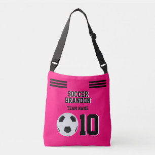 Ajustable Fuchia soccer sac fourre-tout sport football monog