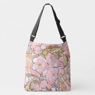 Ajustable La pivoine de Nouveau Mucha d'art fleurit le sac