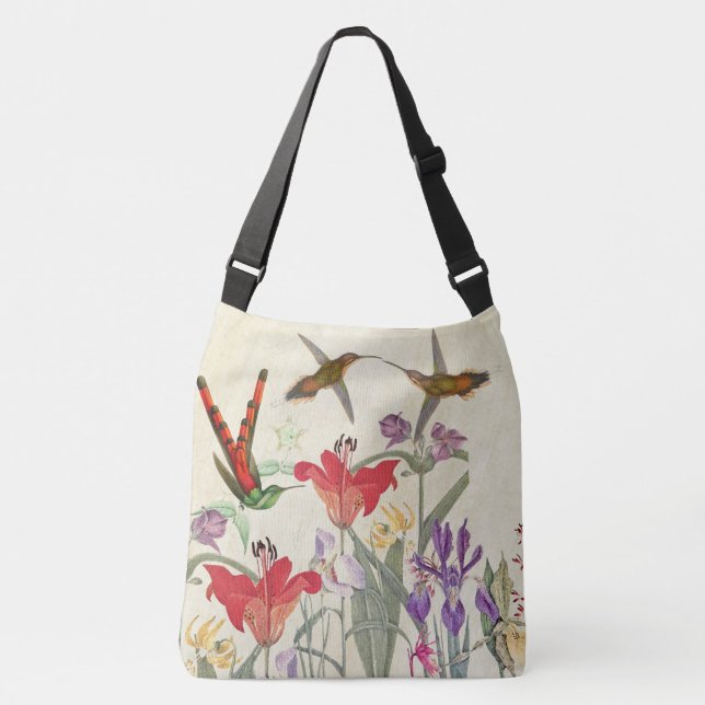 Ajustable Le jardin d'oiseaux de colibri fleurit le sac (Devant)
