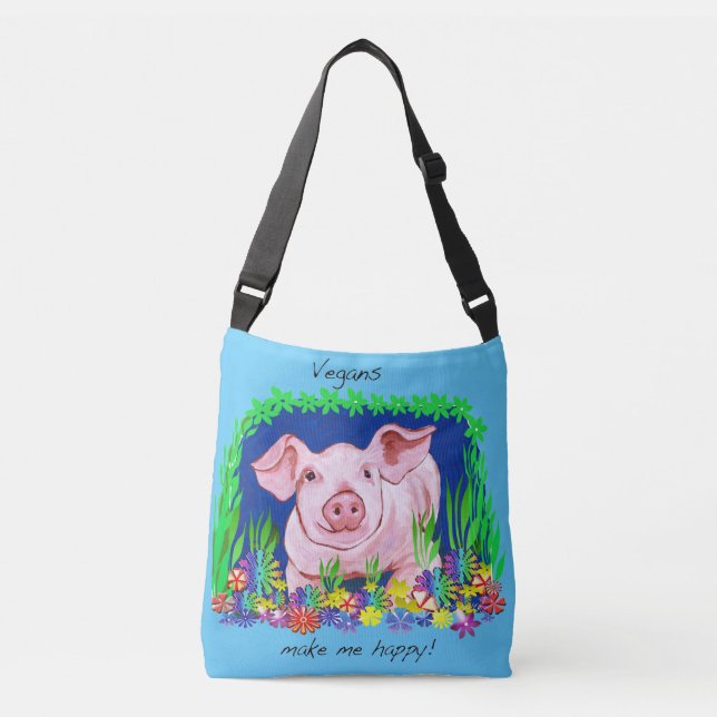 Ajustable Les végétaliens me rendent heureux ! Sac mignon de (Devant)
