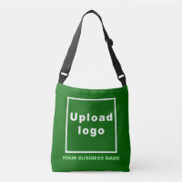 Nom de l'entreprise et logo sur le sac croisé vert