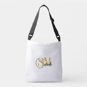 Ajustable Nom et femme monogramme Sac de mode / blanc