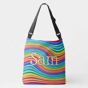 Ajustable Nom personnalisé Rainbow Pride cross body Sac four