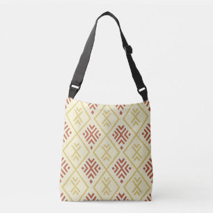 Ajustable Sac à bandoulière beige et rouge foncé