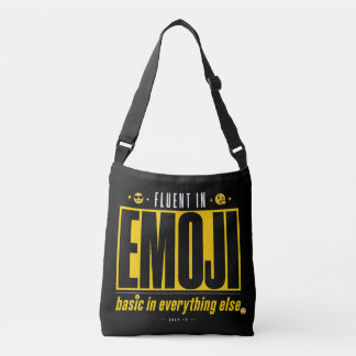 Ajustable Sac à bandoulière drôle en emoji Fluent en Emoji