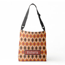 Sac à bandoulière en terre cuite à motif de paon