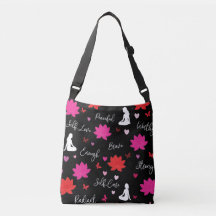 Sac à bandoulière | Motif floral de lotus d'amour 